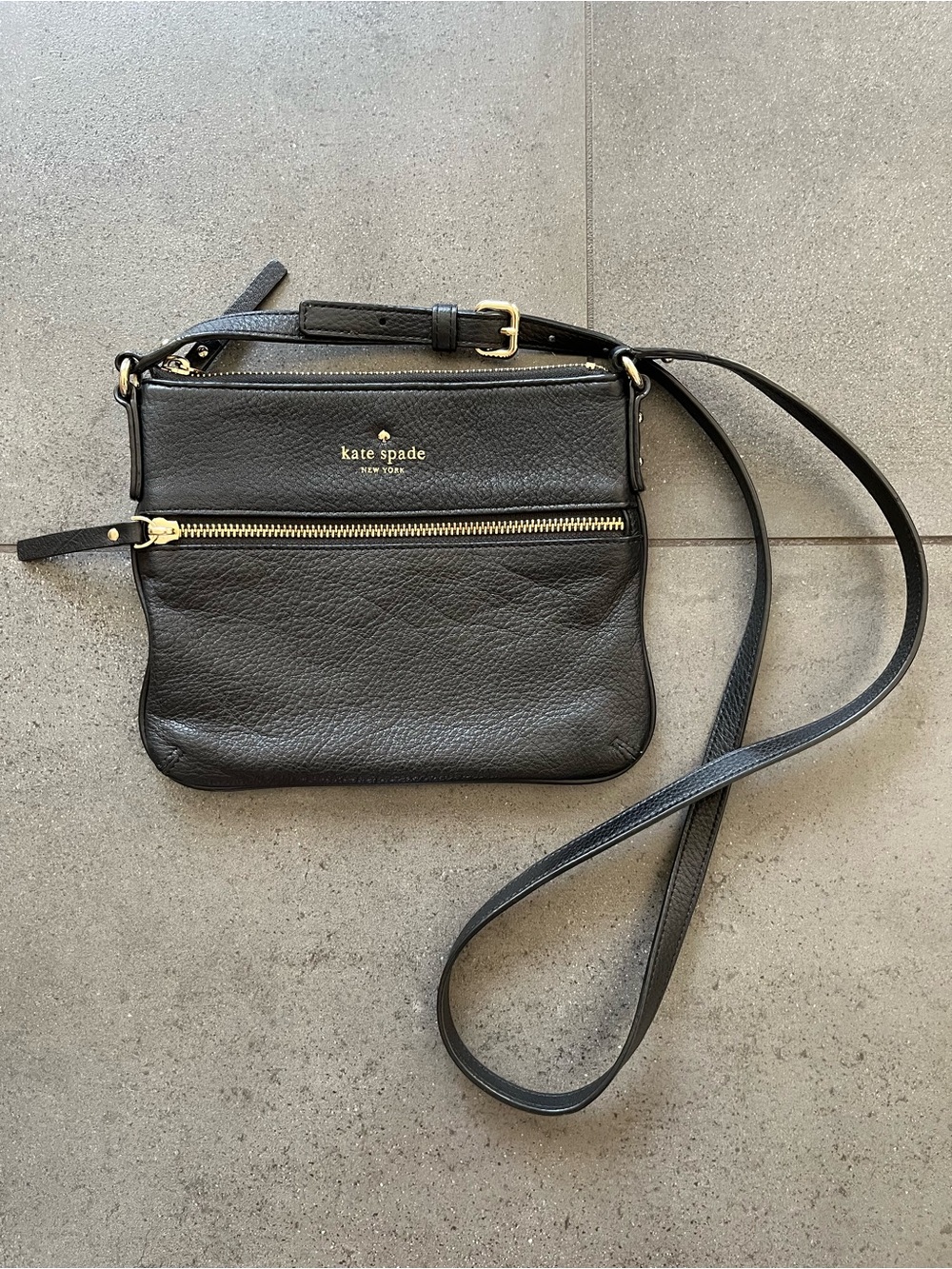 Kate Spade Cobble Hill Tenley Crossbody Black Pebbled Leather